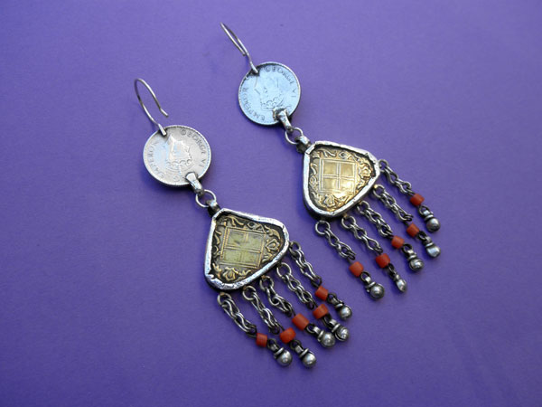 Ethnic handmade earrings. Foto 3